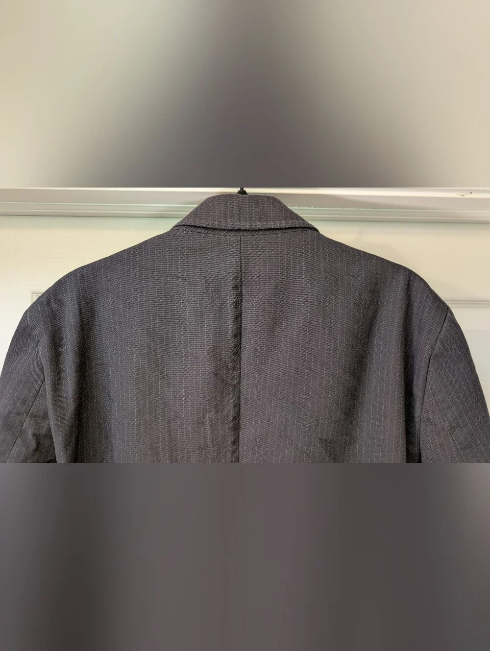 Banana Republic Gray Pinstripe Blazer Jacket 44R 100% Cotton